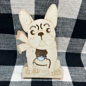 French bulldog- Boston terrier wooden nightlight to paint or leave natural